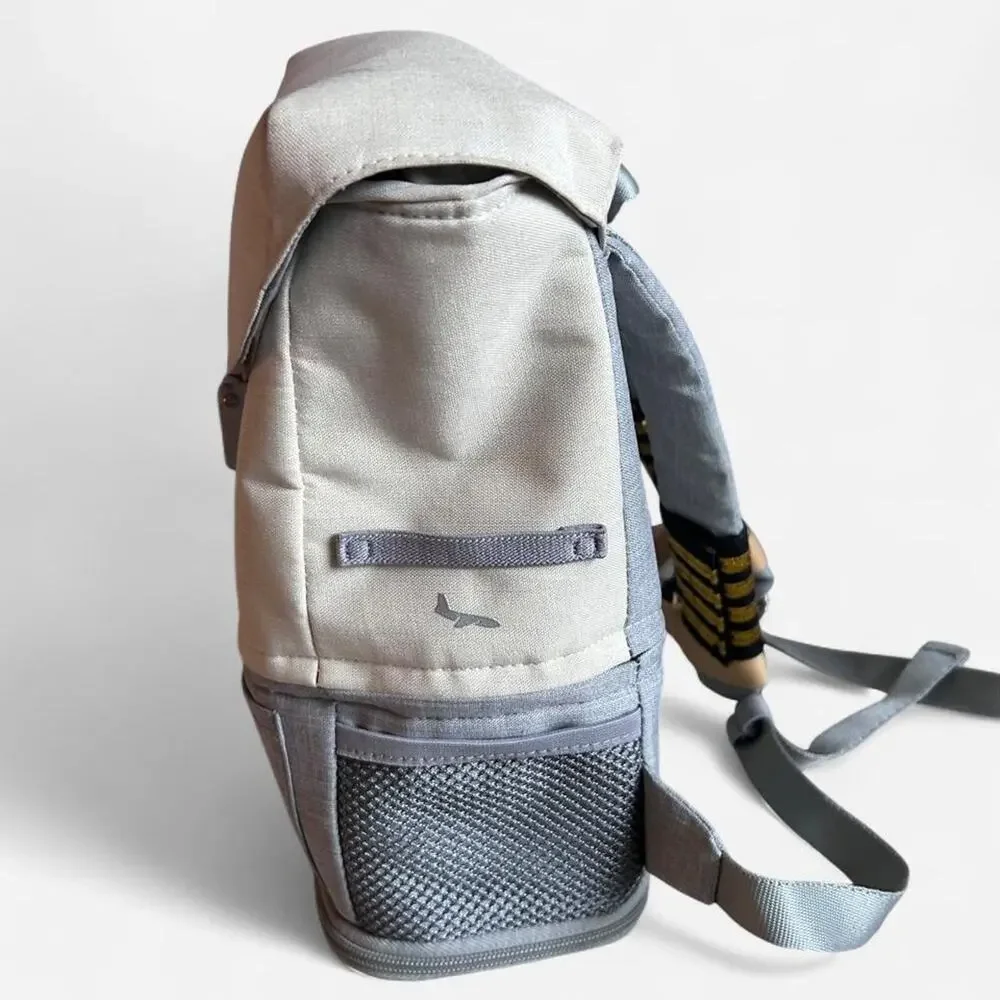 Jet kids by stoke crew gray backpack with gold stripes